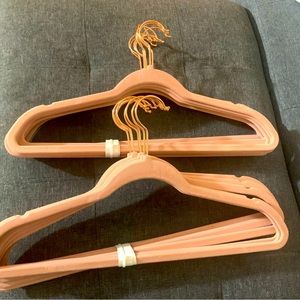 Blush velvet hangers. It’s new and never used